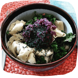 raviolis con espirulina